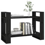 vidaXL Bibliothèque/Séparateur de pièce Noir 80x35x56 5 cm Pin massif