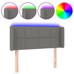 vidaXL Tête de lit à LED Gris foncé 83x16x78/88 cm Tissu