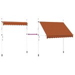 vidaXL Auvent manuel rétractable 250 cm Orange et marron