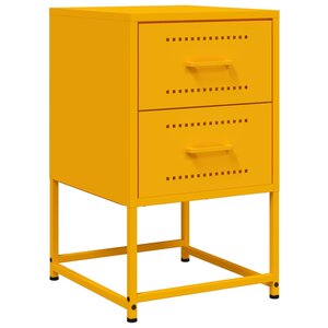 vidaXL Table de chevet jaune moutarde 36x39x60 5 cm acier