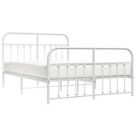 vidaXL Cadre de lit métal sans matelas et pied de lit blanc 140x200 cm