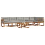 vidaXL Ensemble de canapés d'extérieur 7 Pièces Gris Naturel et Clair