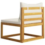 vidaXL Ensemble de canapés 2 Pièces et coussins blanc crème Acacia solide