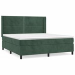 vidaXL Sommier à lattes de lit et matelas Vert foncé 160x200cm Velours