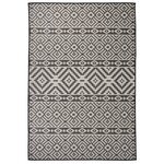 vidaXL Tapis à tissage plat d'extérieur 160x230 cm Rayures noires