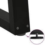 vidaXL Pieds de table à manger en V 3 pièces Noir 70 x (72-73 3) cm Acier