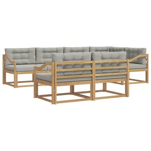 vidaXL Ensemble de canapés d'extérieur 6 Pièces Blanc et gris clair