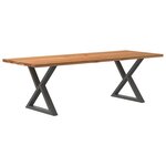 vidaXL Table à manger marron clair bois de chêne massif rectangulaire