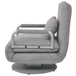 vidaXL Fauteuil pivotant et canapé-lit Gris clair Tissu