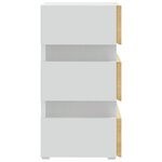 Vidaxl table de chevet à led blanc et chêne sonoma 45x35x67 cm