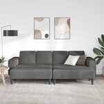 vidaXL Sofa en tissu avec coussin Gris foncé Tissu en velours côtelé