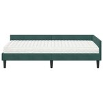 vidaXL Cadre de lit d'angle avec matelas Autre 2 Pièces Vert Velours