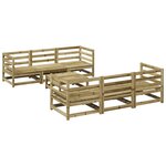 vidaXL Salon de jardin 7 Pièces bois de pin imprégné