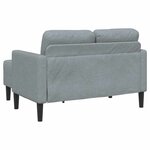 vidaXL Canapé 2 places avec méridienne en L gris clair 125 cm tissu