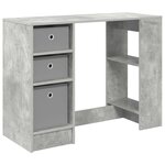 vidaXL Bureau Gris béton Bois d'ingénierie 100 x 40 x 75 cm