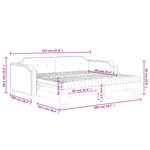 vidaXL Lit de jour avec gigogne et matelas noir 90x200 cm tissu