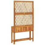 vidaXL Jardinière avec treillis et étagère bois massif d'acacia