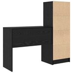 vidaXL Bureau avec tiroir avec étagère avec stockage 2 Pièces Chêne noir