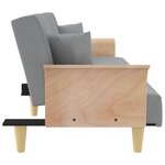 vidaXL Canapé-lit avec accoudoirs gris clair tissu