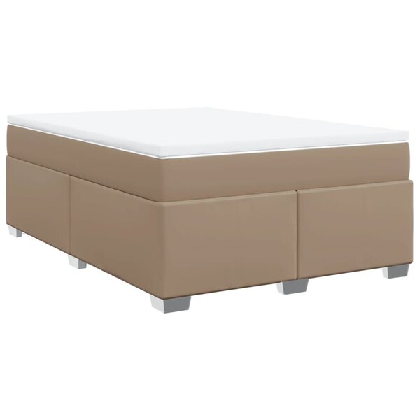 vidaXL Sommier à lattes de lit avec matelas Cappuccino 160x200 cm