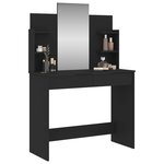 vidaXL Coiffeuse avec miroir noir 96x39x142 cm