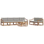 vidaXL Ensemble de canapés d'extérieur 7 Pièces Gris Naturel et Clair