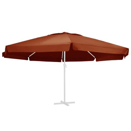 vidaXL Tissu de remplacement de parasol d'extérieur Terre cuite 600 cm