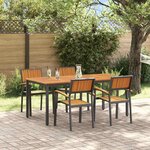 vidaXL Ensemble de salle à manger pour jardin 5 Pièces Noir et marron