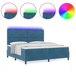 vidaXL Lit à ressorts avec matelas Bleu foncé 200 x 200 cm Velours