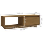 vidaXL Meuble TV Marron miel 110x30x33 5 cm Bois de pin massif