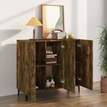 vidaXL Buffet chêne fumé 90x34x80 cm bois d'ingénierie