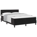 vidaXL Lit à ressorts avec matelas Noir 140 x 200 cm Velours