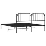 vidaXL Cadre de lit métal sans matelas avec tête de lit noir 183x213cm