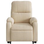 vidaXL Fauteuil inclinable électrique crème tissu microfibre