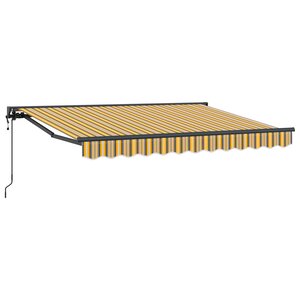 vidaXL Auvent rétractable électrique Jaune Gris et Blanc 3 5 x 2 m