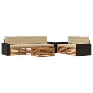 vidaXL Ensemble de canapés d'extérieur 6 Pièces Naturel et Beige