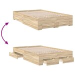 vidaXL Cadre de lit Marron 120 x 190 cm Bois d'ingénierie