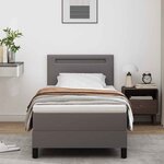 vidaXL Cadre de Lit avec Matelas Gris 100 x 200 cm Faux cuir