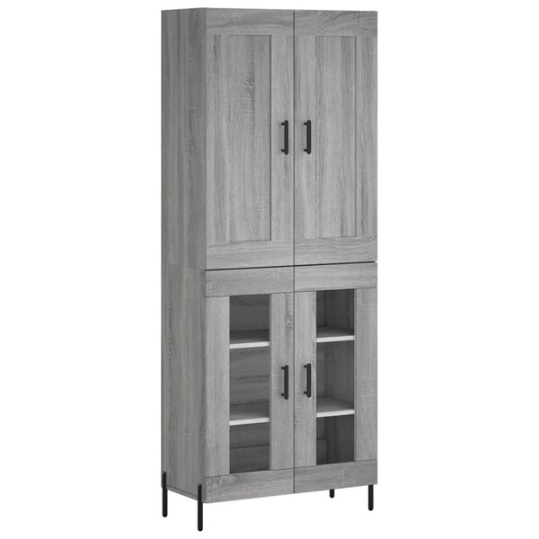 vidaXL Buffet haut Sonoma gris 69 5x34x180 cm Bois d'ingénierie