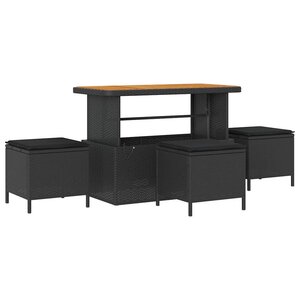 vidaXL Ensemble de salle à manger pour jardin Noir polyrotin