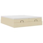 VidaXL Cadre de lit ottoman avec matelas crème 180x200 cm tissu