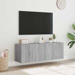 vidaXL Meubles TV muraux et lumières LED 2Pièces sonoma gris 60x35x41 cm