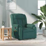 vidaXL Fauteuil de massage inclinable Vert foncé Tissu