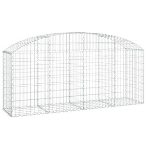 vidaXL Panier de gabions arqué 200x50x80/100 cm Fer galvanisé