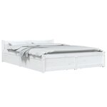 vidaXL Cadre de lit sans matelas avec tiroirs blanc