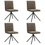 vidaXL Chaises à manger lot de 4 gris foncé similicuir daim