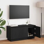 vidaXL Meuble TV avec LED Chêne noir 100 x 38 x 49 cm