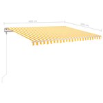 vidaXL Auvent automatique capteur de vent/LED 400x350cm Jaune et blanc