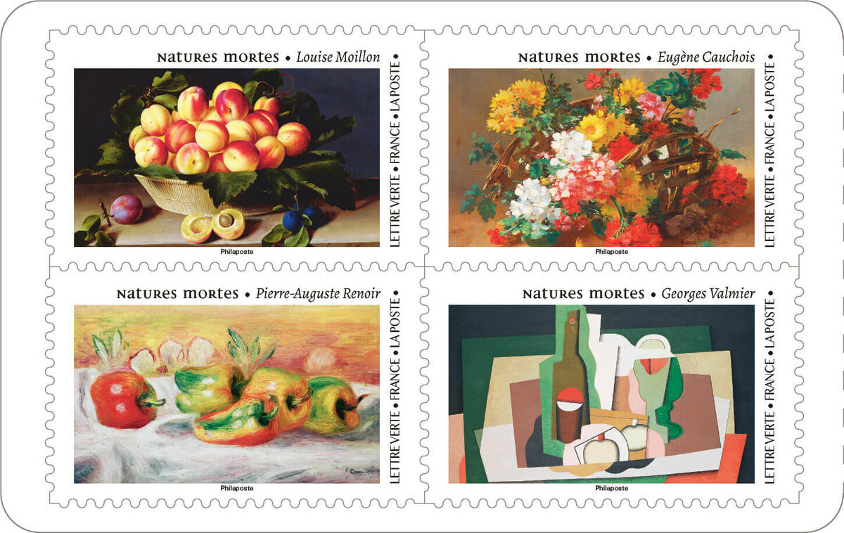 Carnet de 12 timbres - Fleurs et douceurs - Lettre Verte