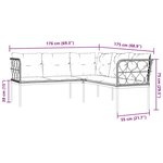 vidaXL Ensemble de canapés de jardin et coussins noir acier textilène